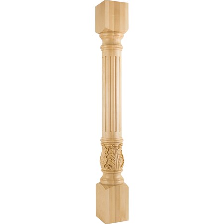 Hardware Resources 5" Wx5"Dx42"H Cherry Fluted Acanthus Post P23-5-42-CH
